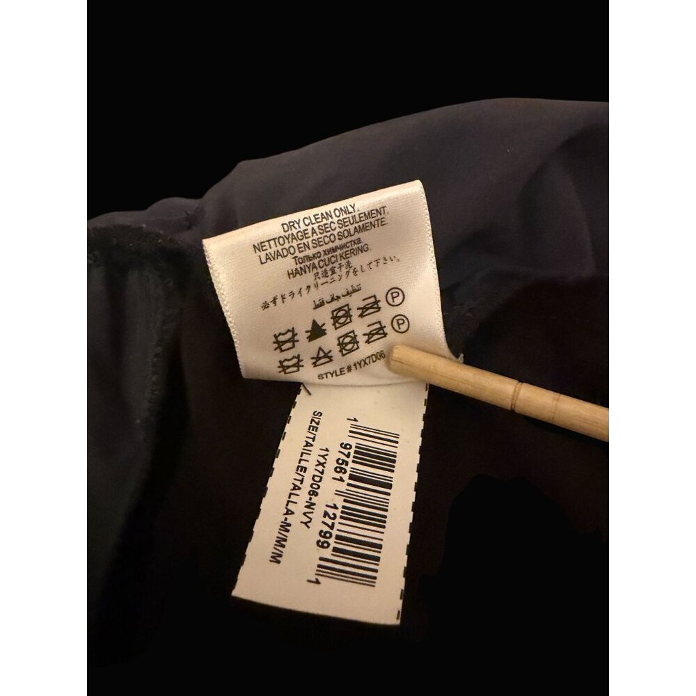 BCBG Slate Blue Faux Leather Long Sleeve Romper M Wrap Moto Luxe Biker Rave - Picture 10 of 11
